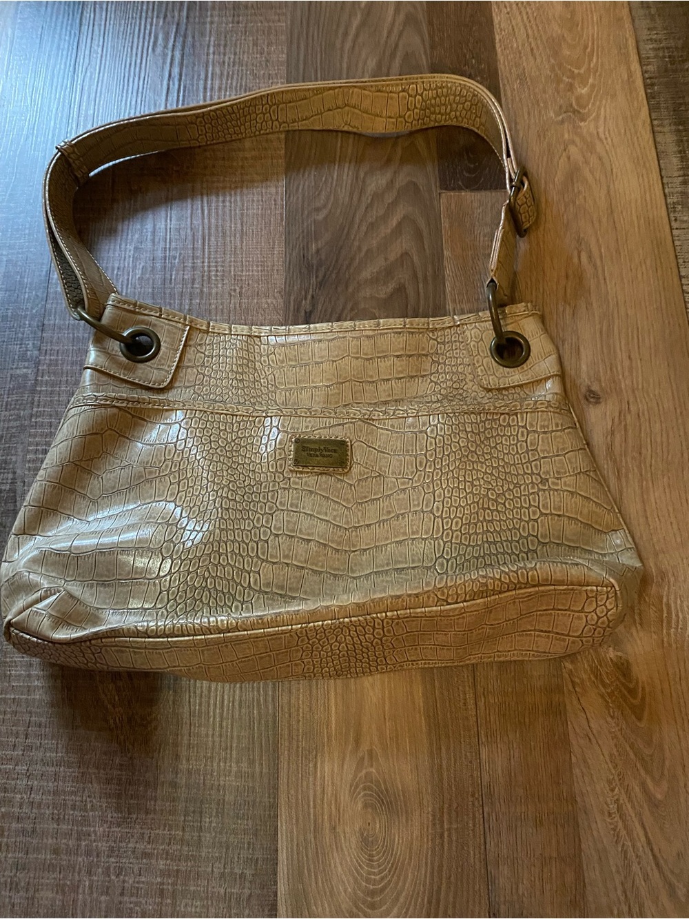 Simply Vera Vera Wang Croc-Embossed Shoulder Bag in Taupe